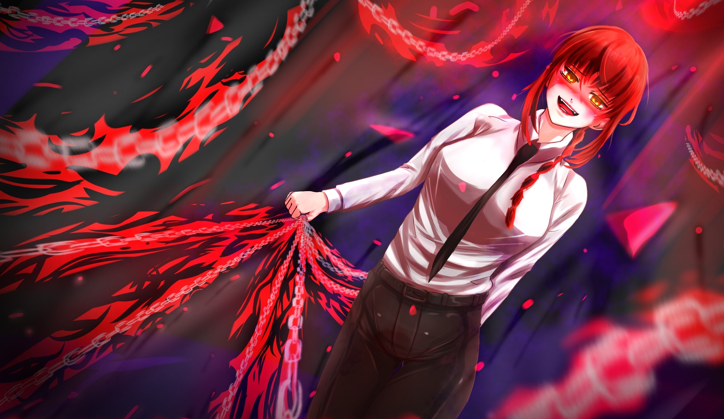 Chainsaw man heart code. Аниме обои.